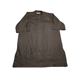 DURO R'aso Asiko Pinstripe Tunic Shirt Men's African Print Casual M